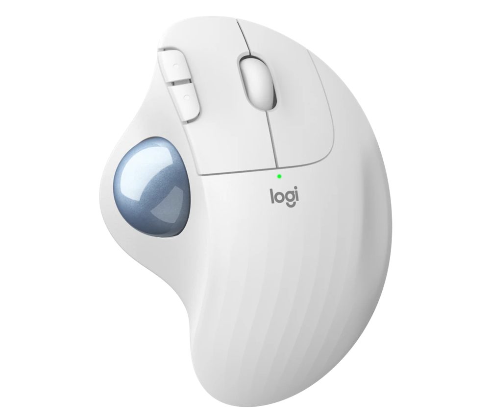 Logitech ERGO M575 Wireless Trackball – Daumensteuerung, Bluetooth/USB, Weiß Maus