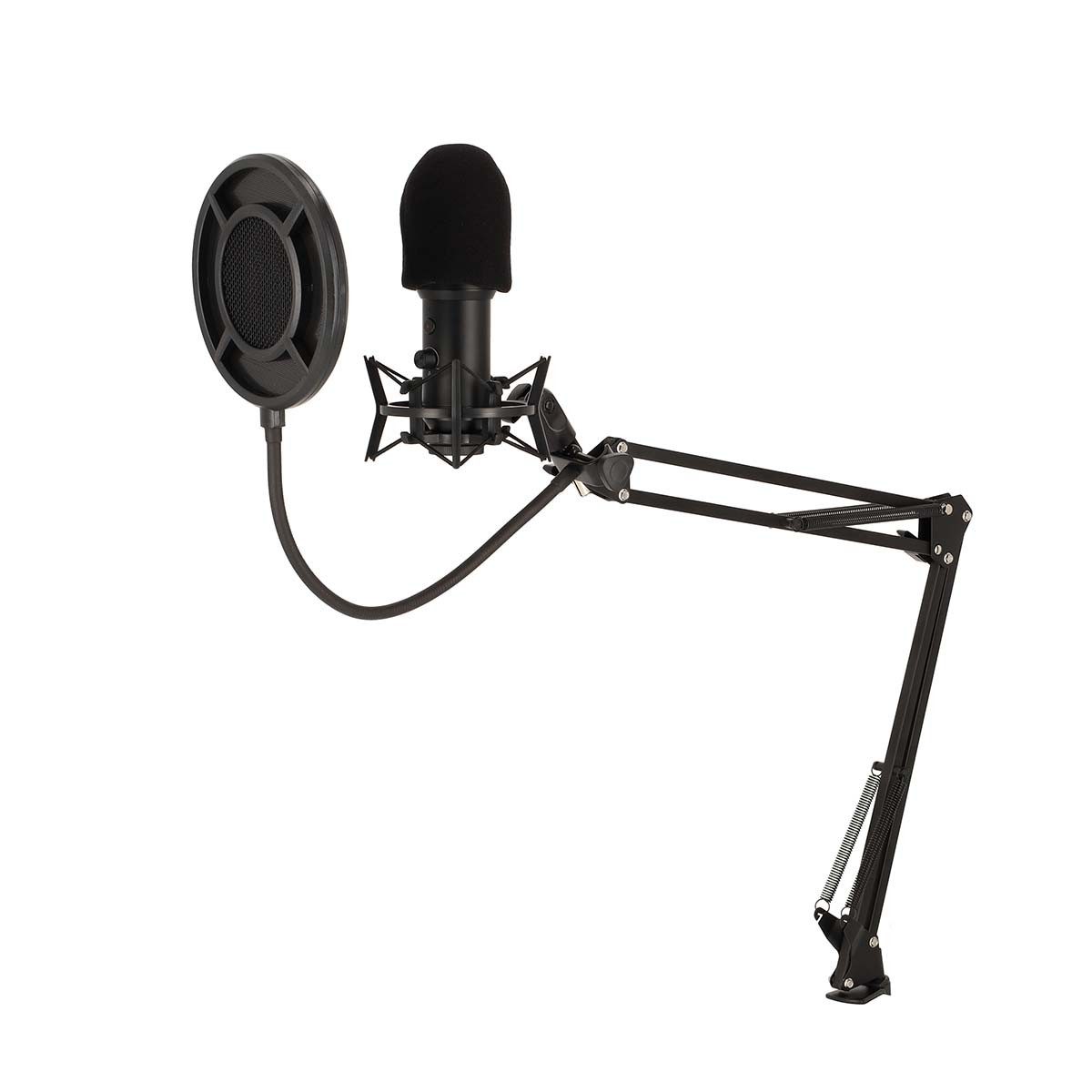 Nedis Mikrofon GSMIC410BK (1-tlg), USB Type-A, Touch Mute, Popfilter für flexible Nutzung und Streaming.