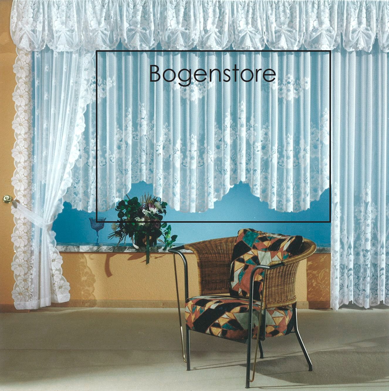 heimtexland Gardine Gardinen Store Vorhang Blumen weiß halbtransparent (1 S günstig online kaufen