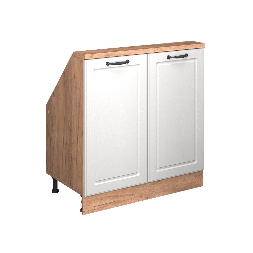 Vicco Unterschrank R-Line, Weiß Landhaus/Goldkraft Eiche, günstig online kaufen
