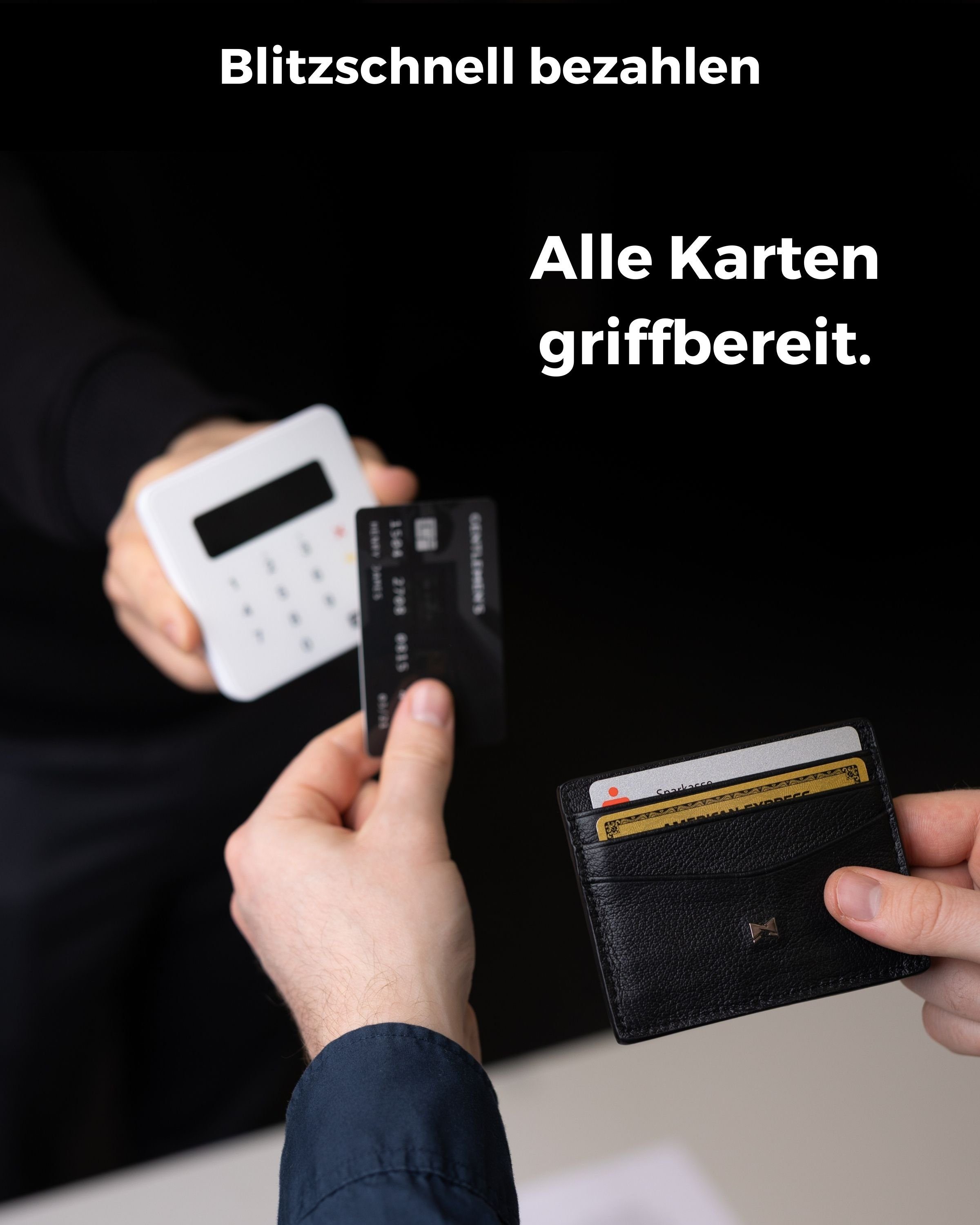 Gentlemen's Kartenetui - Kreditkartenetui mit Münzfach & RFID Schutz - Slim Wallet Herren, Slim Wallet Herren mit Scheinfach und AirTag-Fach – Bild 4 von 5