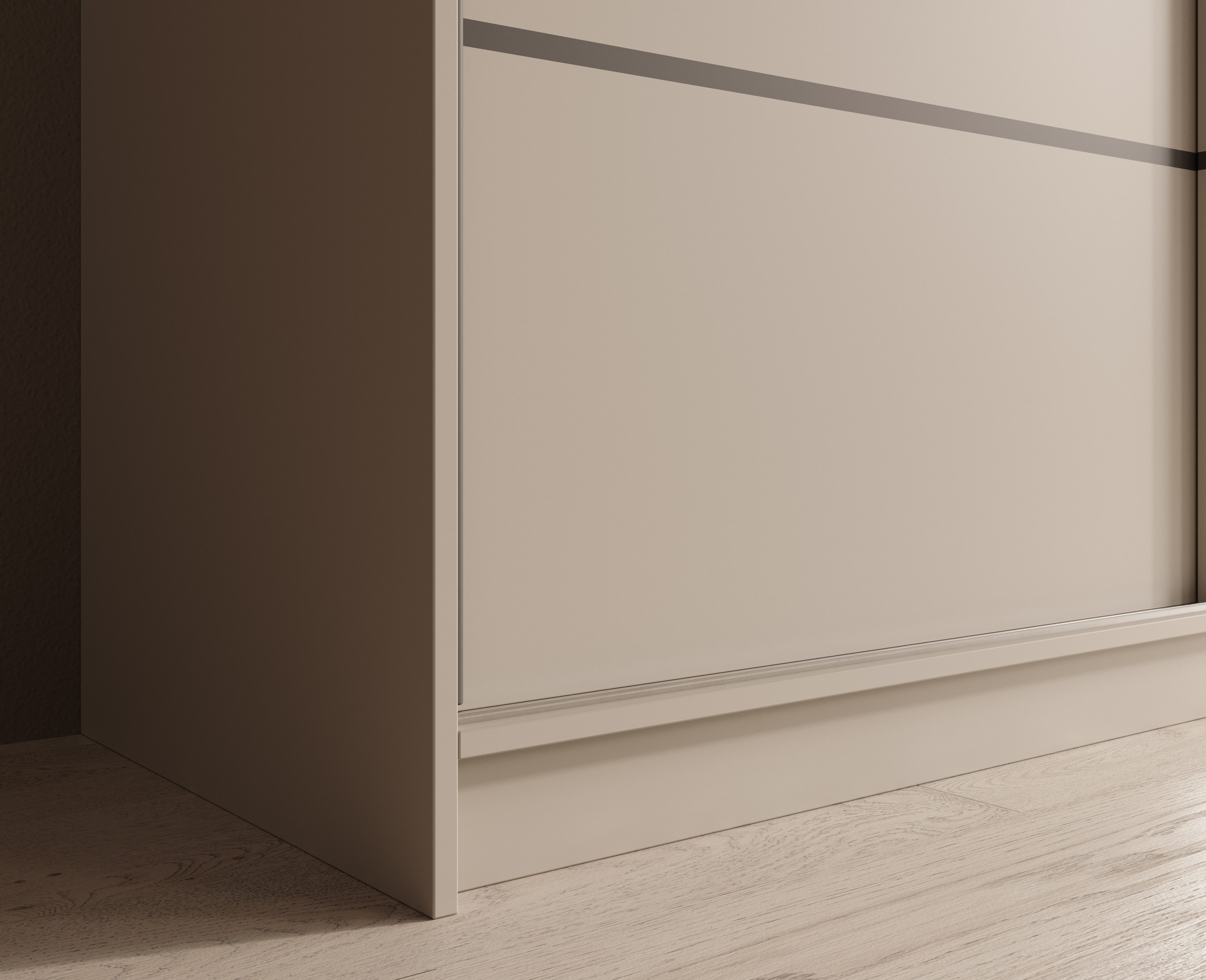 MOEBLO Schiebetürenschrank Tivora 250 (Moderner, platzsparender Kleiderschrank mit Spiegel für Schlafzimmer und Ankleidezimmer, 3 Schiebetüren, 11 Einlegeböden, – Bild 4 von 5