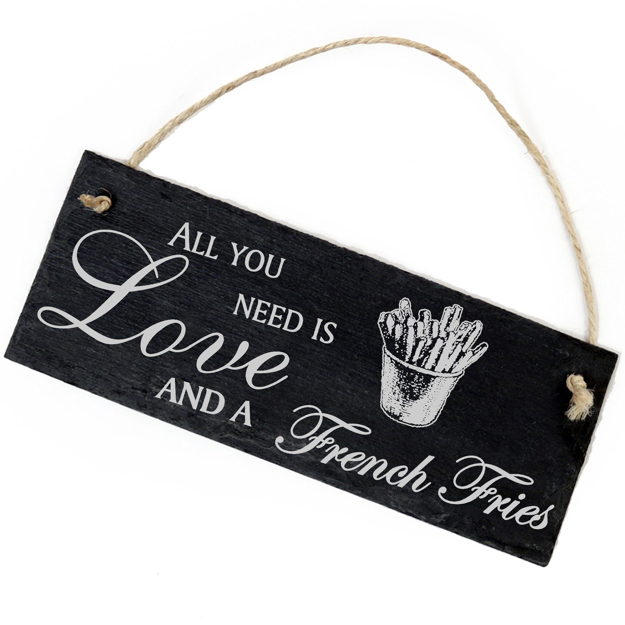 Dekolando Hängedekoration Pommes 22x8cm All you need is Love and a French Fries