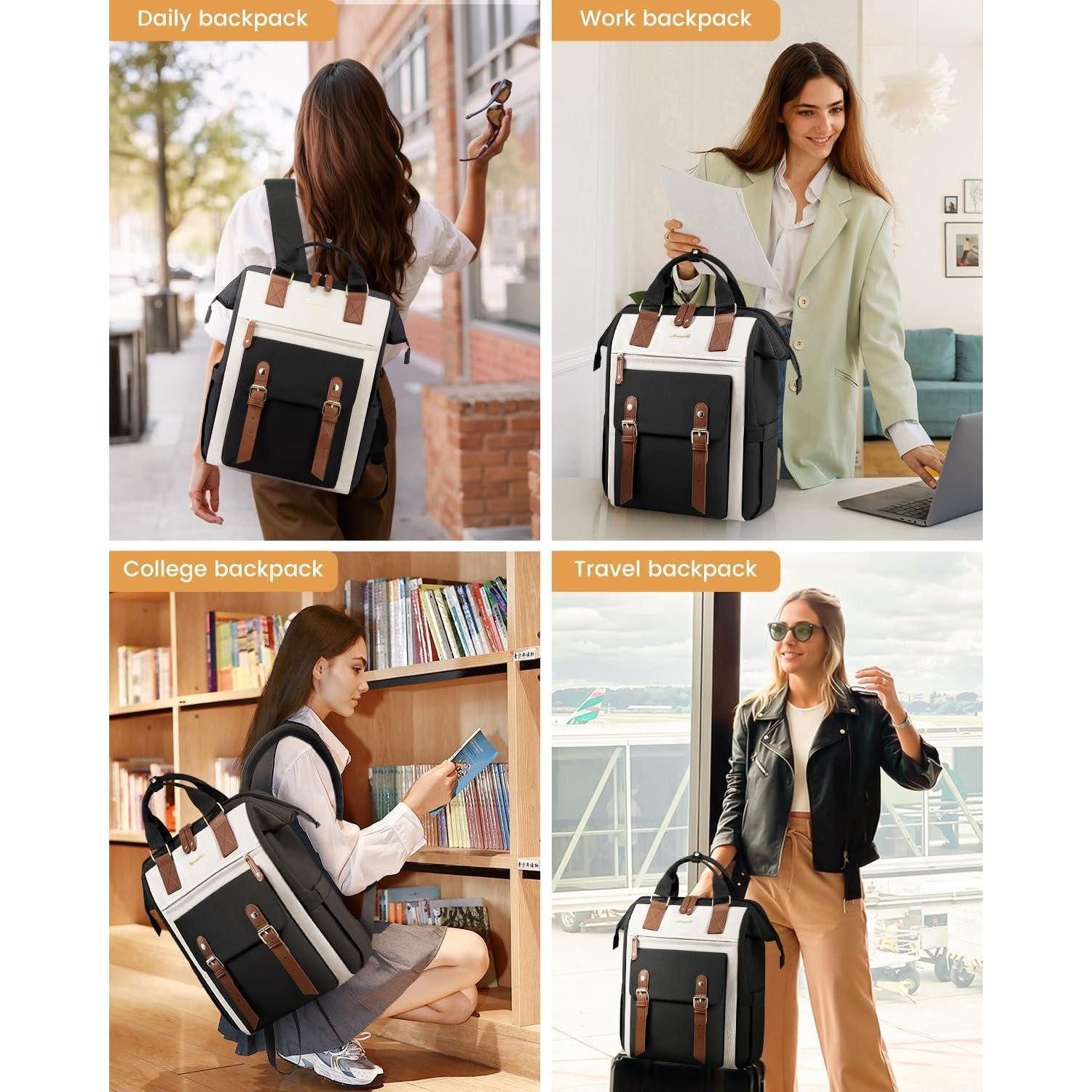 LuxusKollektion Laptoprucksack Rucksack Damen 15,6 Zoll Laptop Schulrucksack Wasserdicht Groß Mädchen