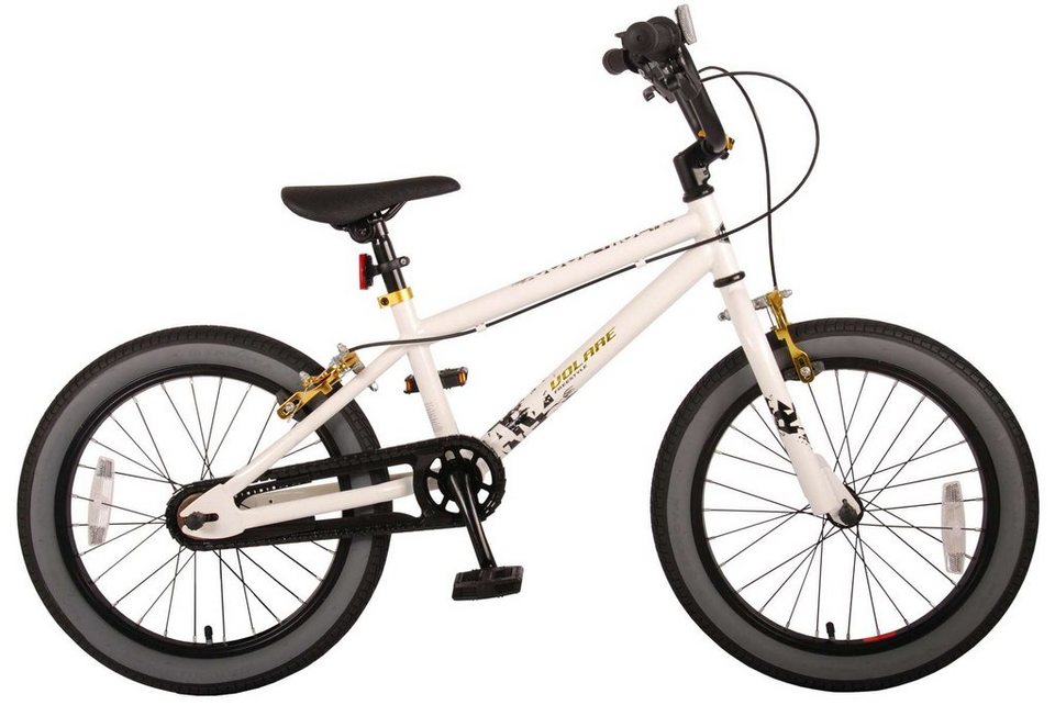 LeNoSa Kinderfahrrad BMX Cross-bike • Jungen Fahrrad 18 Zoll • weiß / blau  • Alter: 4 - 7, 1 Gang, zwei Handbremsen