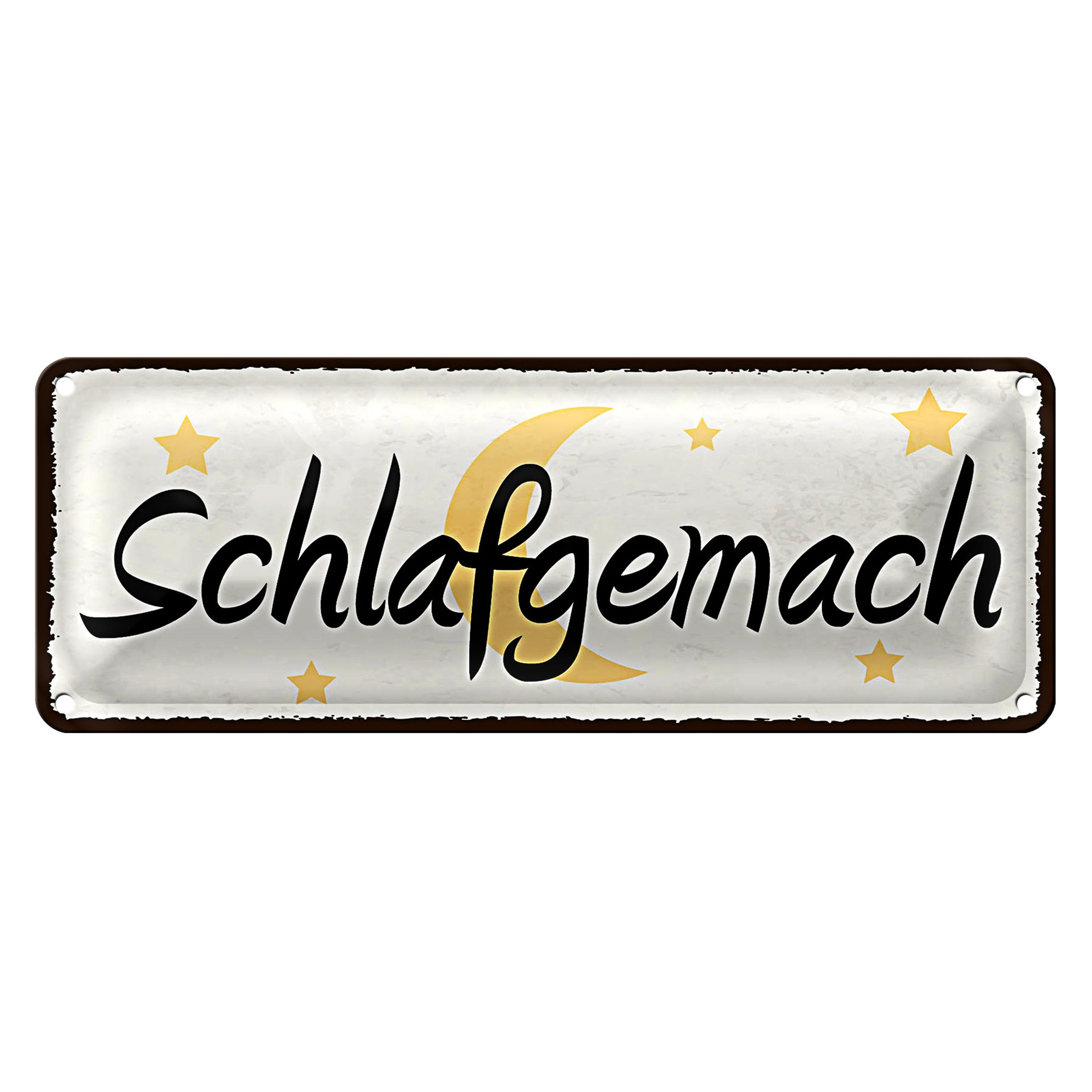 Metallschild Blechschild Hinweis 27x10cm Schlafgemach Dekoration