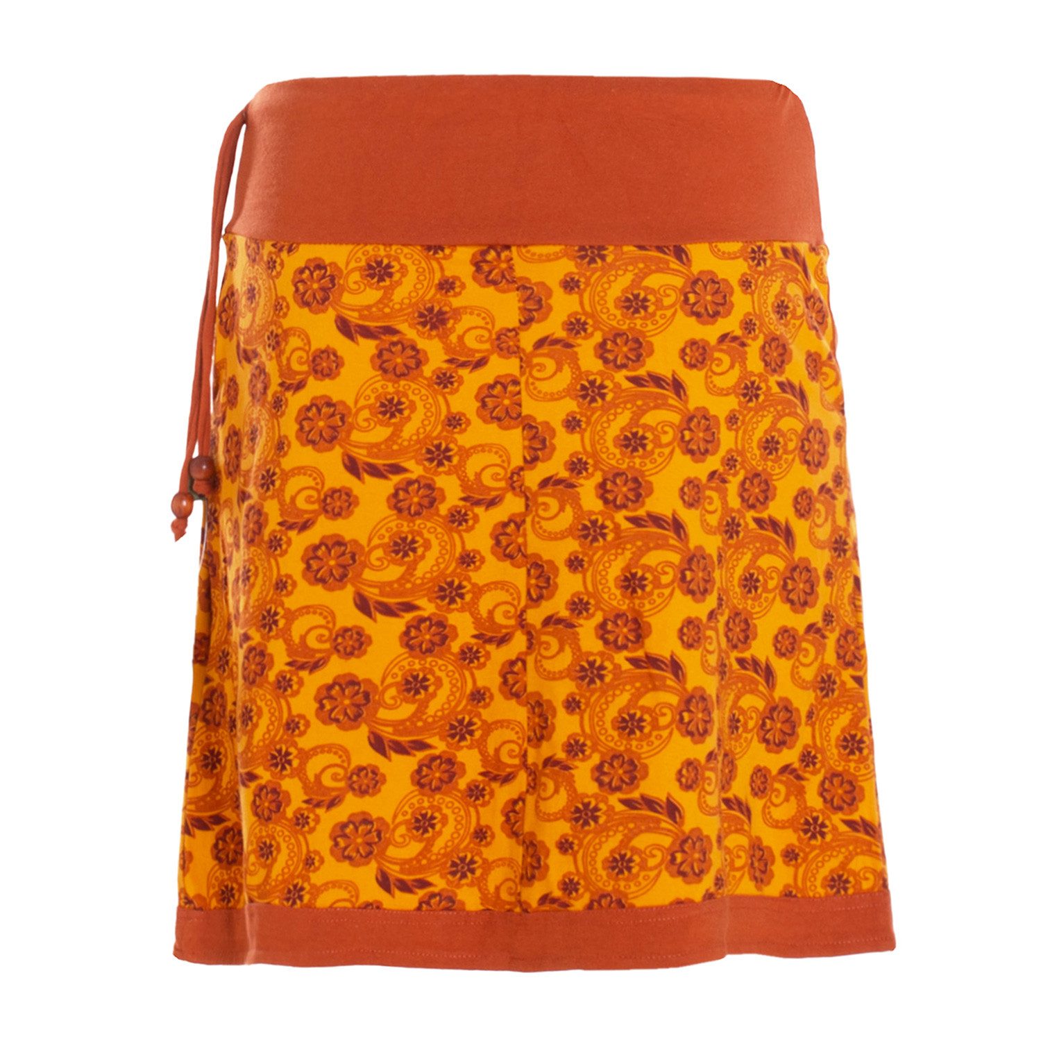 Vishes Minirock Damen Mini-Rock Baumwolle Blumen-Muster Drawstring-Bund mit günstig online kaufen