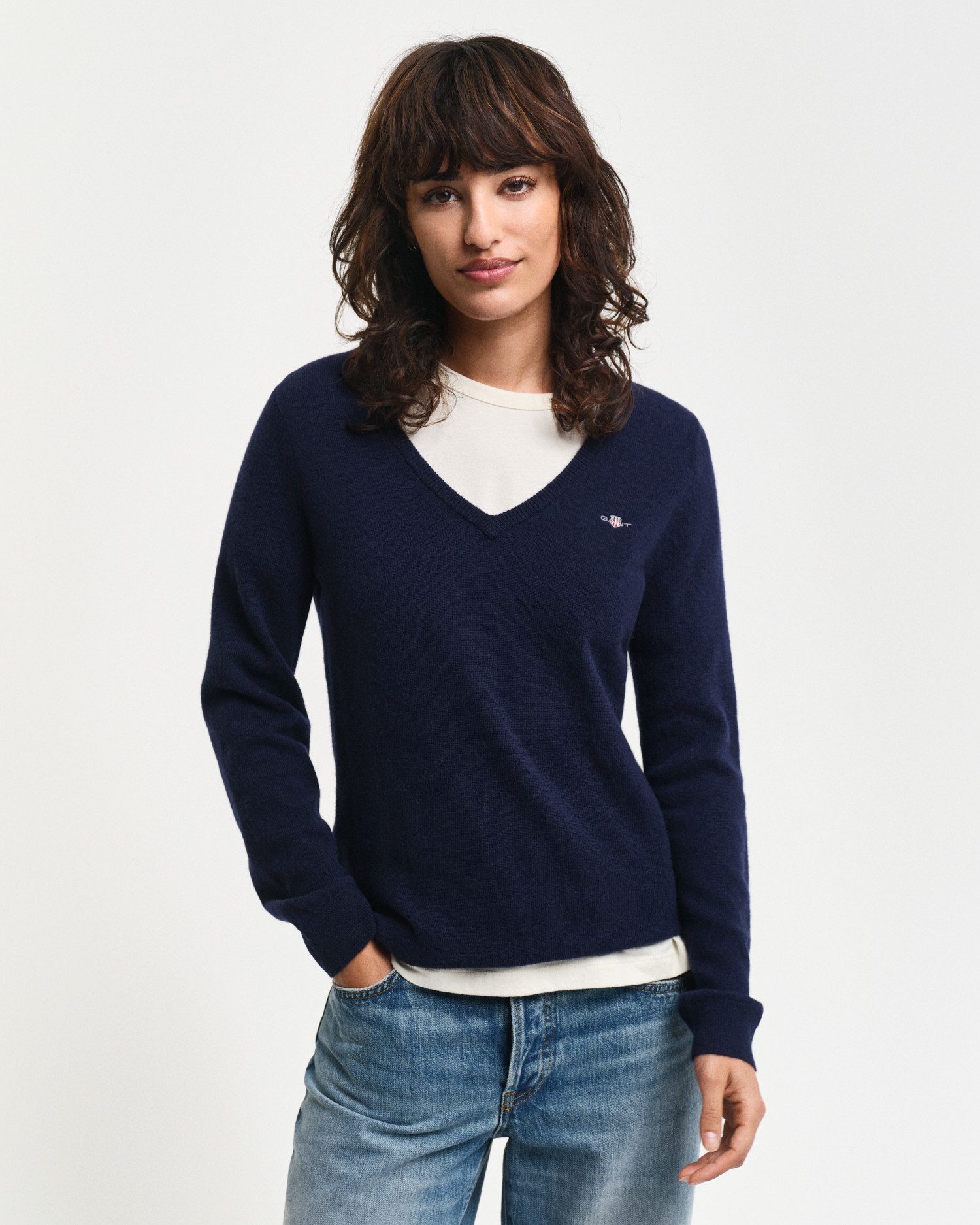 V-Ausschnitt-Pullover EXTRAFINE LAMBSWOOL V-NECK