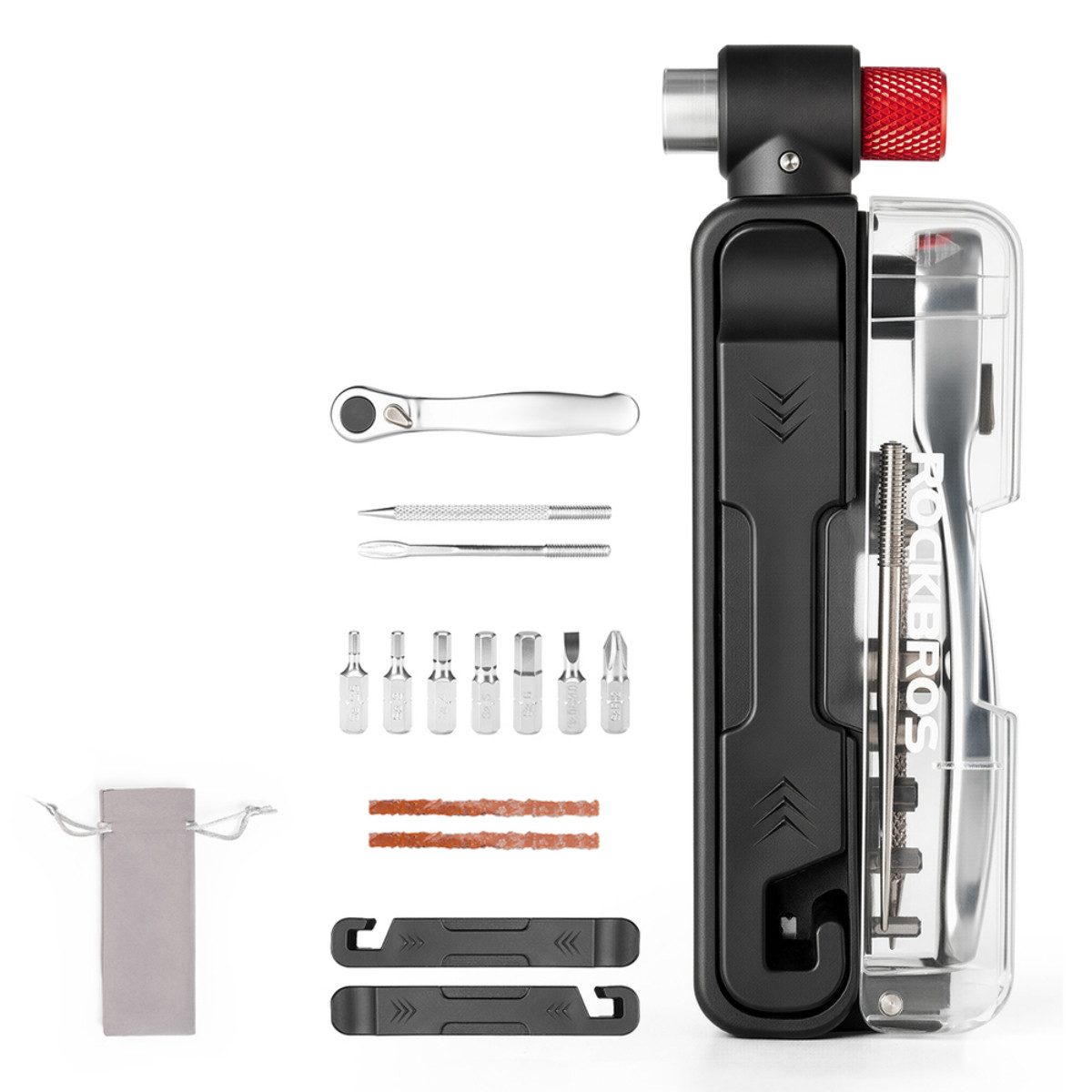 ROCKBROS Fahrradwerkzeugset CO2-Multitool-Set, (Multitool Set, Kompaktes Komplettset für unterwegs), Multitool mit CO2 Pumpe für schnelle Pannenhilfe
