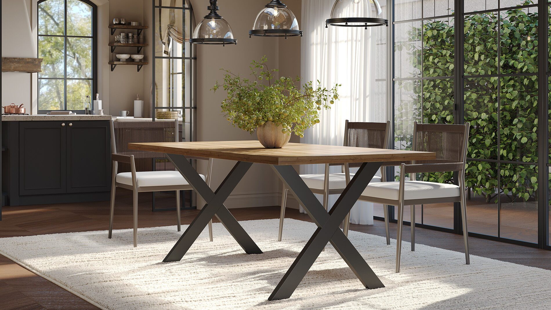 Tischplatte-Online.de Tischbein 2x Tischgestell X-Frame Tischkufen für Esstisch 8 x 72 x 72 cm, Hochwertig / 5 Jahre Garantie / 2 Farben