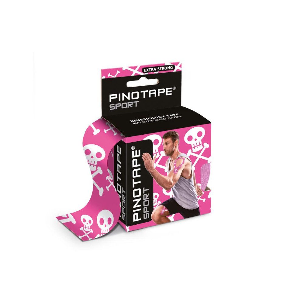 Pino Kinesiologie-Tape Pinotape Sport Kinesiologie Tape Jolly Roger Pink 5 cm x 5 m (1-St)