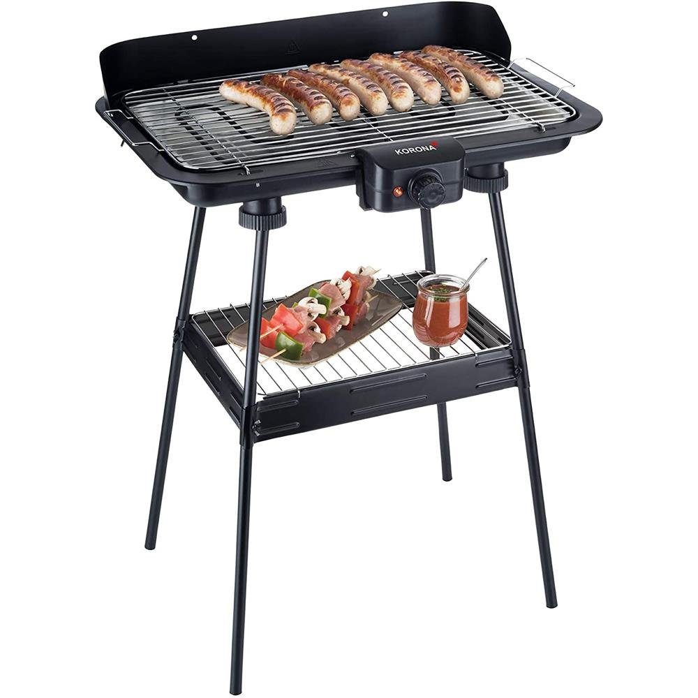 KORONA Elektro-Standgrill 46221 Elektrischer Standgrill, XXL Grillrost, große Grillfläche, 2200W, als Tischgrill verwendbar