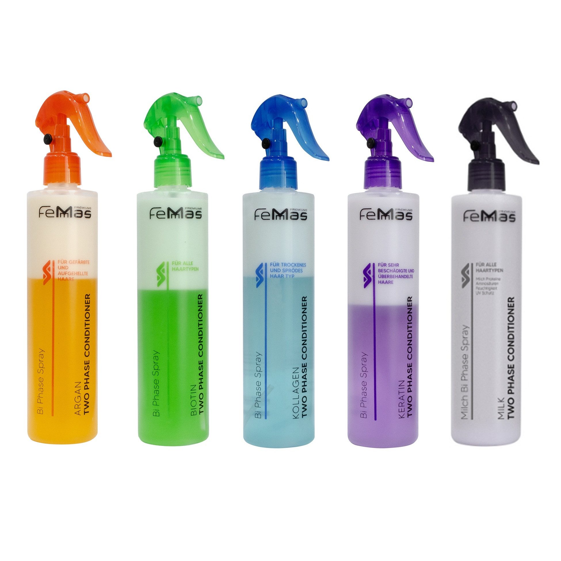 Femmas Premium Leave-in Pflege Femmas Bi-Phase Spray - Collect-Set - Leave-in Conditioner 5 x 320 ml, Spar-Set