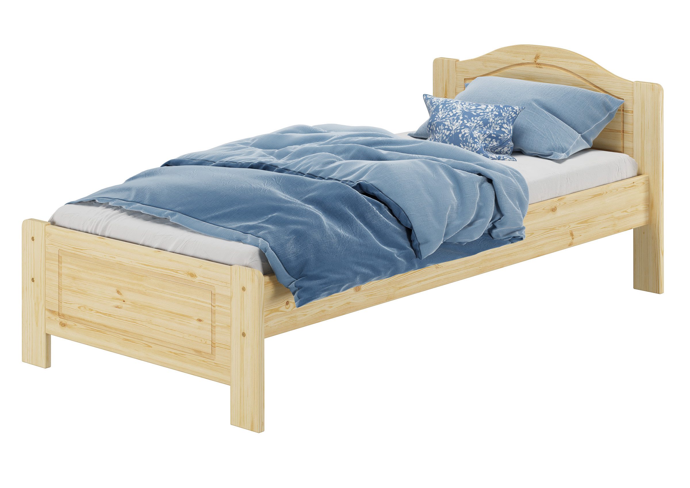ERST-HOLZ Einzelbett Gemütliches Einzelbett Kiefer Massiv 90 x 200 mit Rost günstig online kaufen