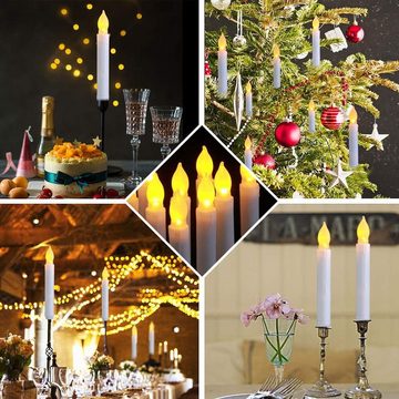 GelldG LED-Christbaumkerzen Licht flackernde Kegelkerze für Partei Hochzeit, Heimdekoration