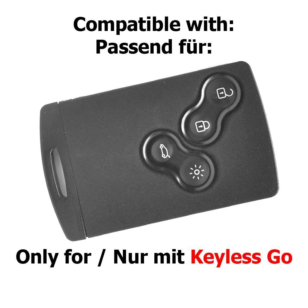 mt-key ZOE Schutzhülle Autoschlüssel Captur Scenic Knopf Softcase 4 Clio Schlüsseltasche Grand Lila, Renault Silikon für KEYLES Schlüsselkarte