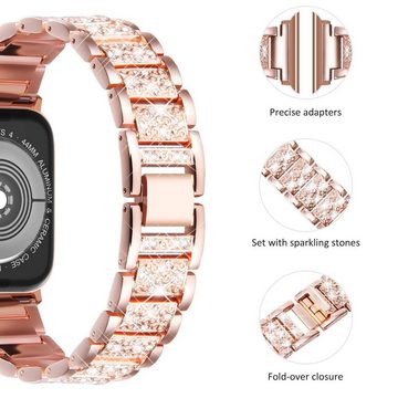Mutoy Uhrenarmband Uhrenarmbänder Ersatzband für Damen, Diamond Strass Metall Armband, 22mm Bling Ersatzband Metallarmband Zubehör für Frauen(Keine Uhr)