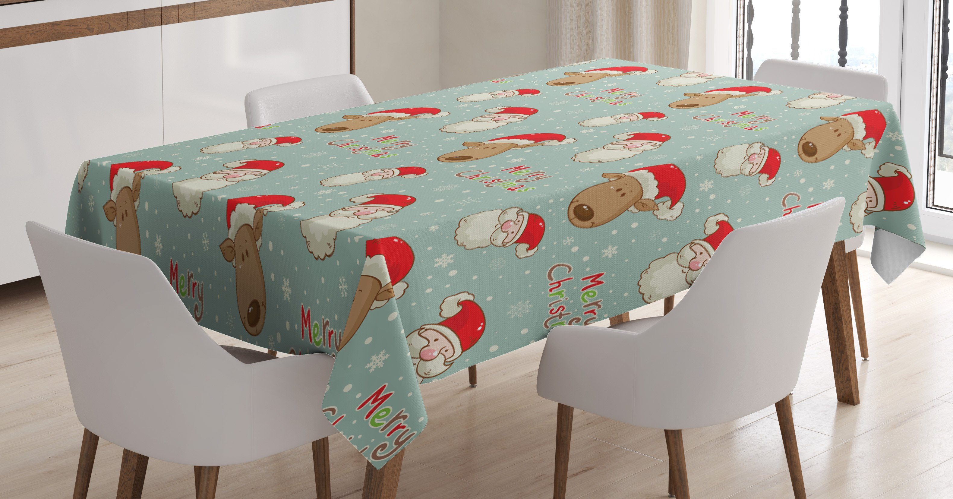 Abakuhaus Deer Sankt Weinlese geeignet Weihnachten Farben, Klare Waschbar Bereich Tischdecke Farbfest Für den Außen