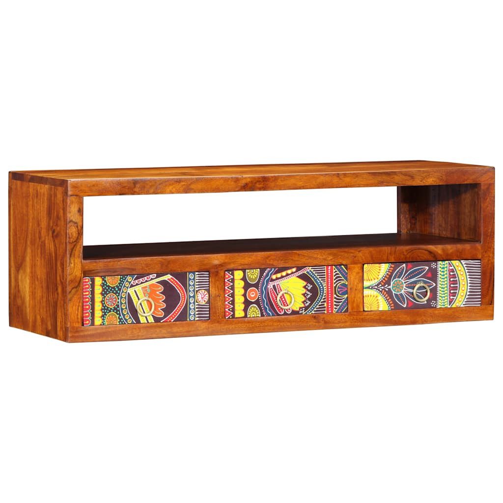 vidaXL Media-Regal TV-Wandschrank Mehrfarbig 90x30x30 cm Massivholz