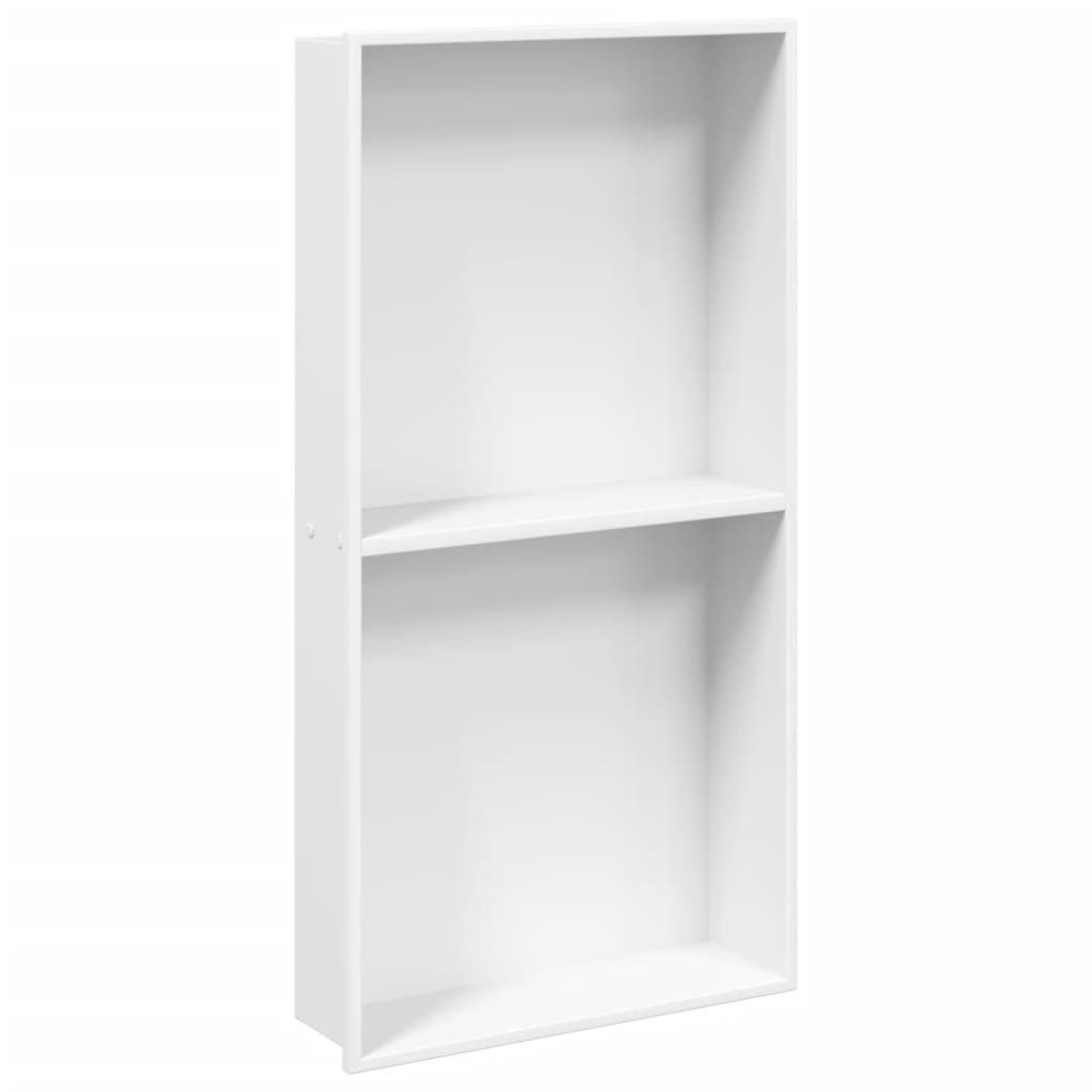 vidaXL Brauseschlauch Duschnische Mattweiß 32x62x9 cm Edelstahl