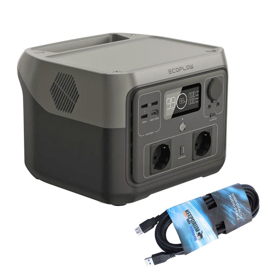 Ecoflow Ecoflow River 2 Max Powerstation mitUSB-Verlängerung Smart-Home-Station