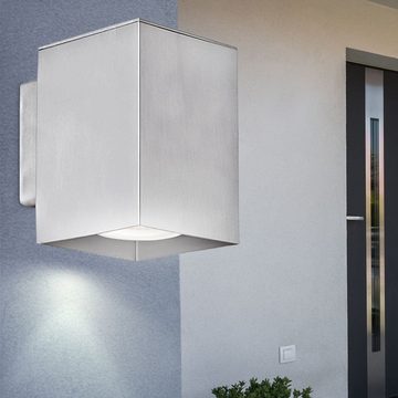 EGLO Außen-Wandleuchte, Leuchtmittel inklusive, Warmweiß, LED Außen Wand Leuchte Energie Spar Alu Lampe Grundstück Down