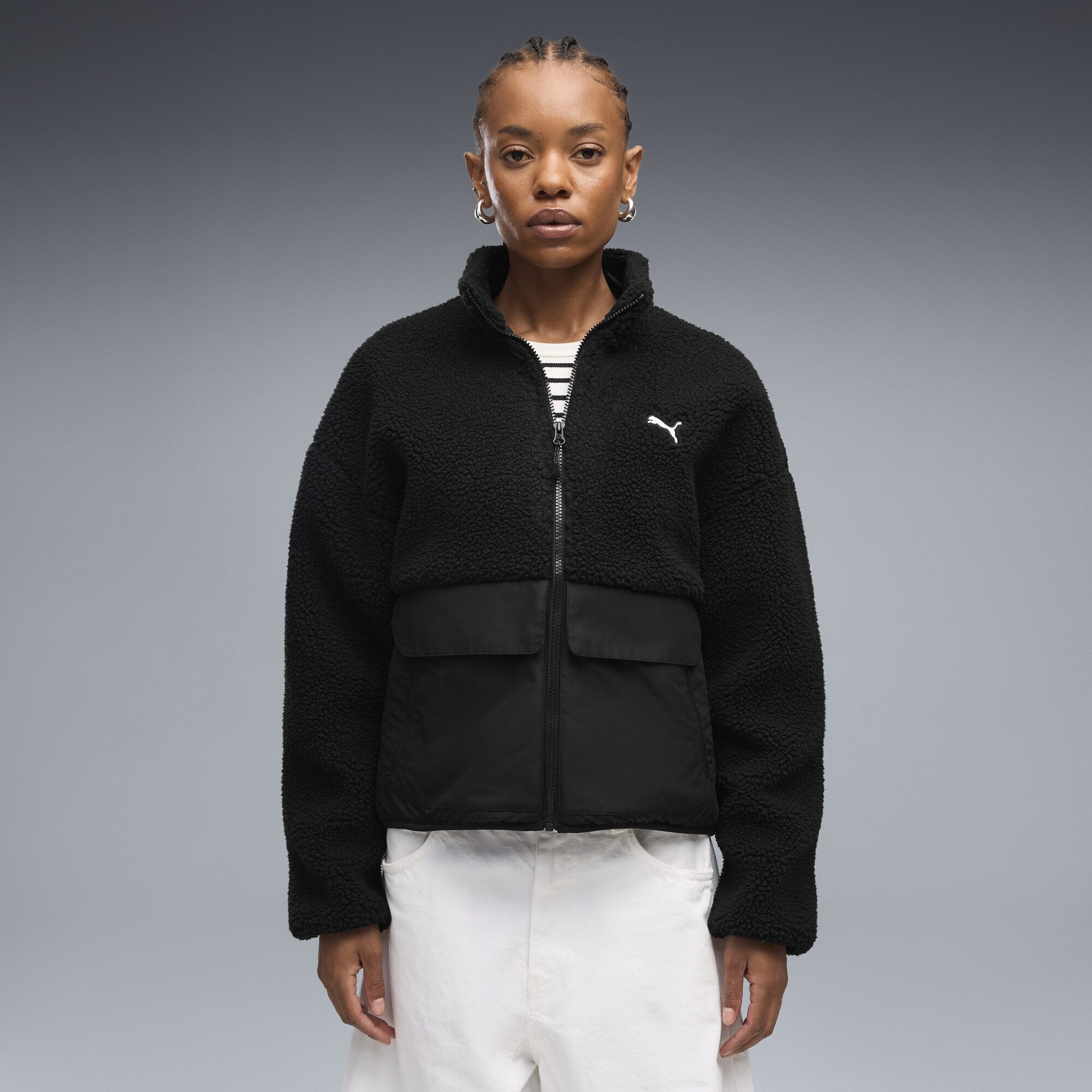 PUMA Funktionsweste RE:FIBRE Fleece Relaxed Jacke Damen