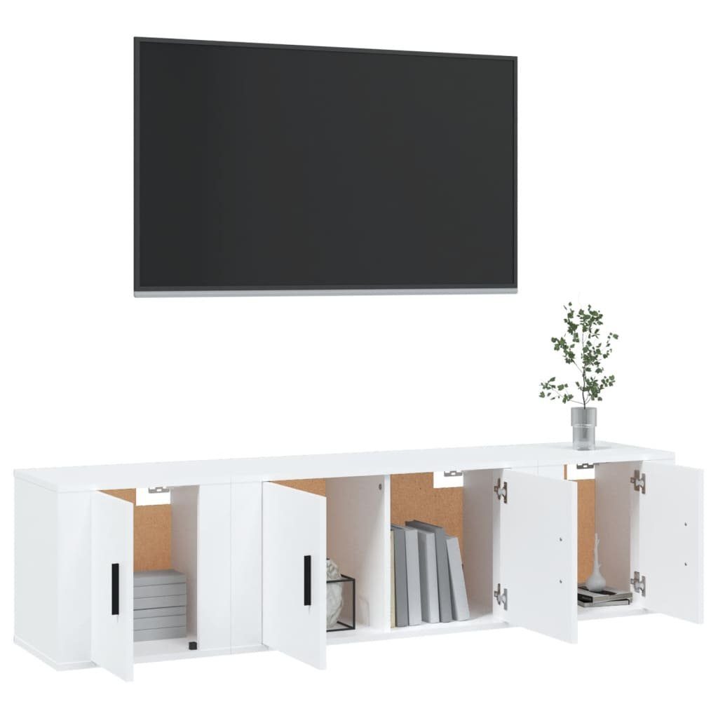 vidaXL Holzwerkstoff 3-tlg. TV-Schrank (3-St) TV-Schrank-Set Weiß