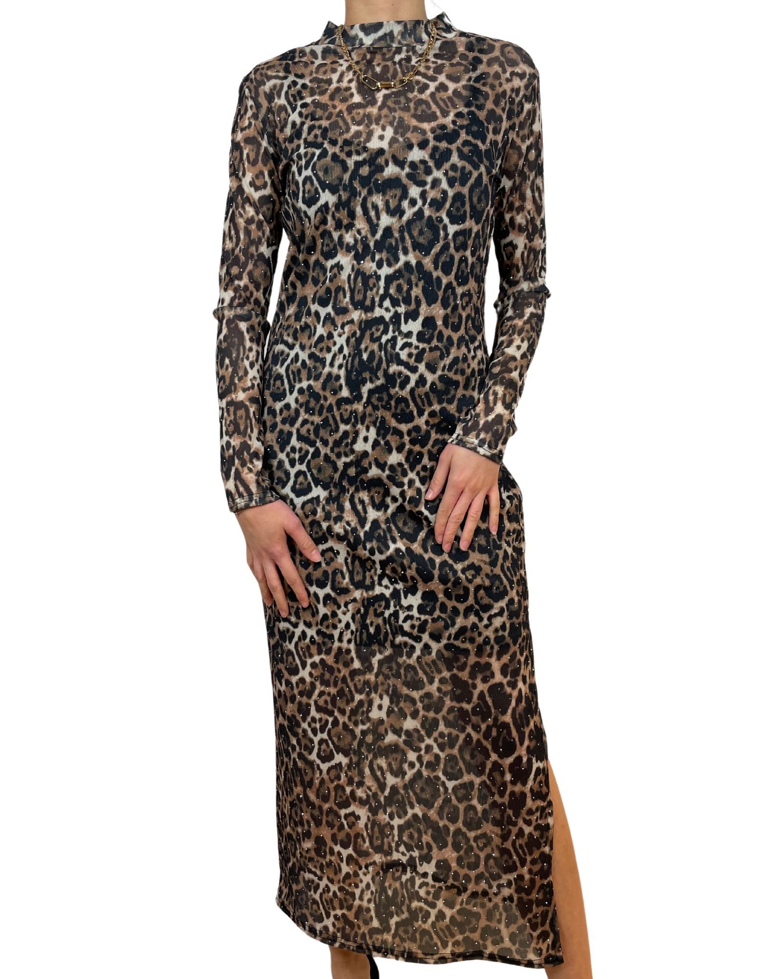 ITALY VIBES Maxikleid LEONI - Wild und elegant im Leo-Print - ONE SIZE (passt XS- M)