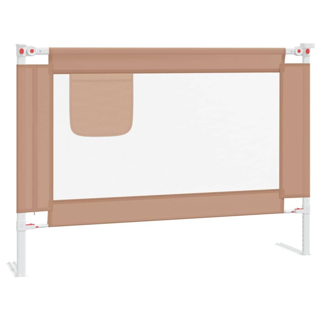 vidaXL Bettschutzgitter, Kleinkind-Bettschutzgitter Taupe 90x25 cm Stoff