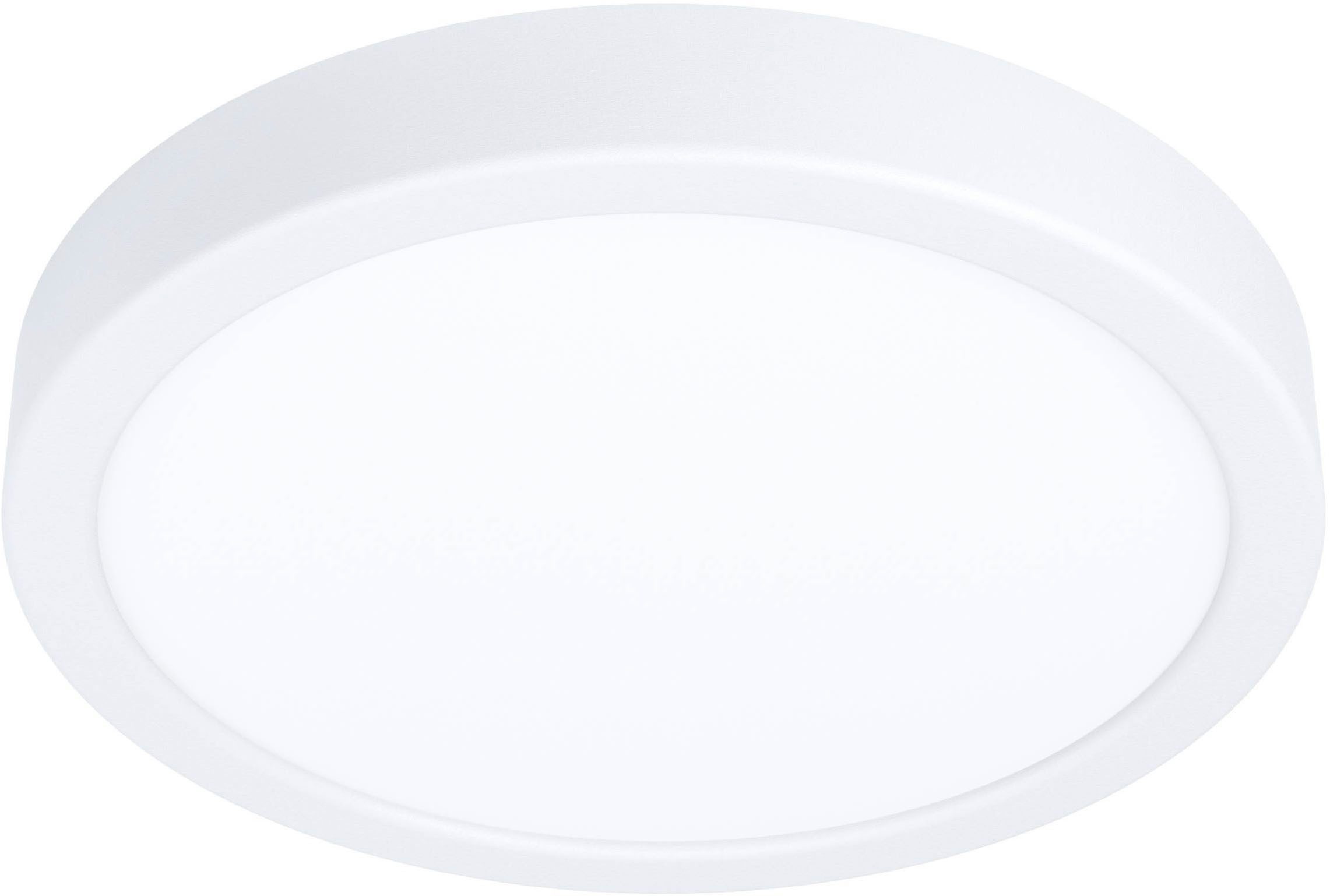 EGLO Aufbauleuchte Fueva 5 Deckenlampe, Aufbaulampe, Kunststoff und Metall, Flurlampe, Bewegungsmelder, LED fest integriert, Warmweiß, Aufbauleuchte - H2,8 x Ø21 cm - weiß - 17W inkl.