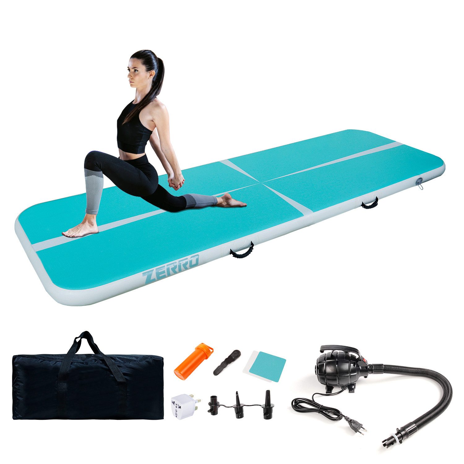 CCLIFE Turnmatte Turnmatte Tumbling Airtrack 3m Turnmatte mit Elektrischer Luftpumpe