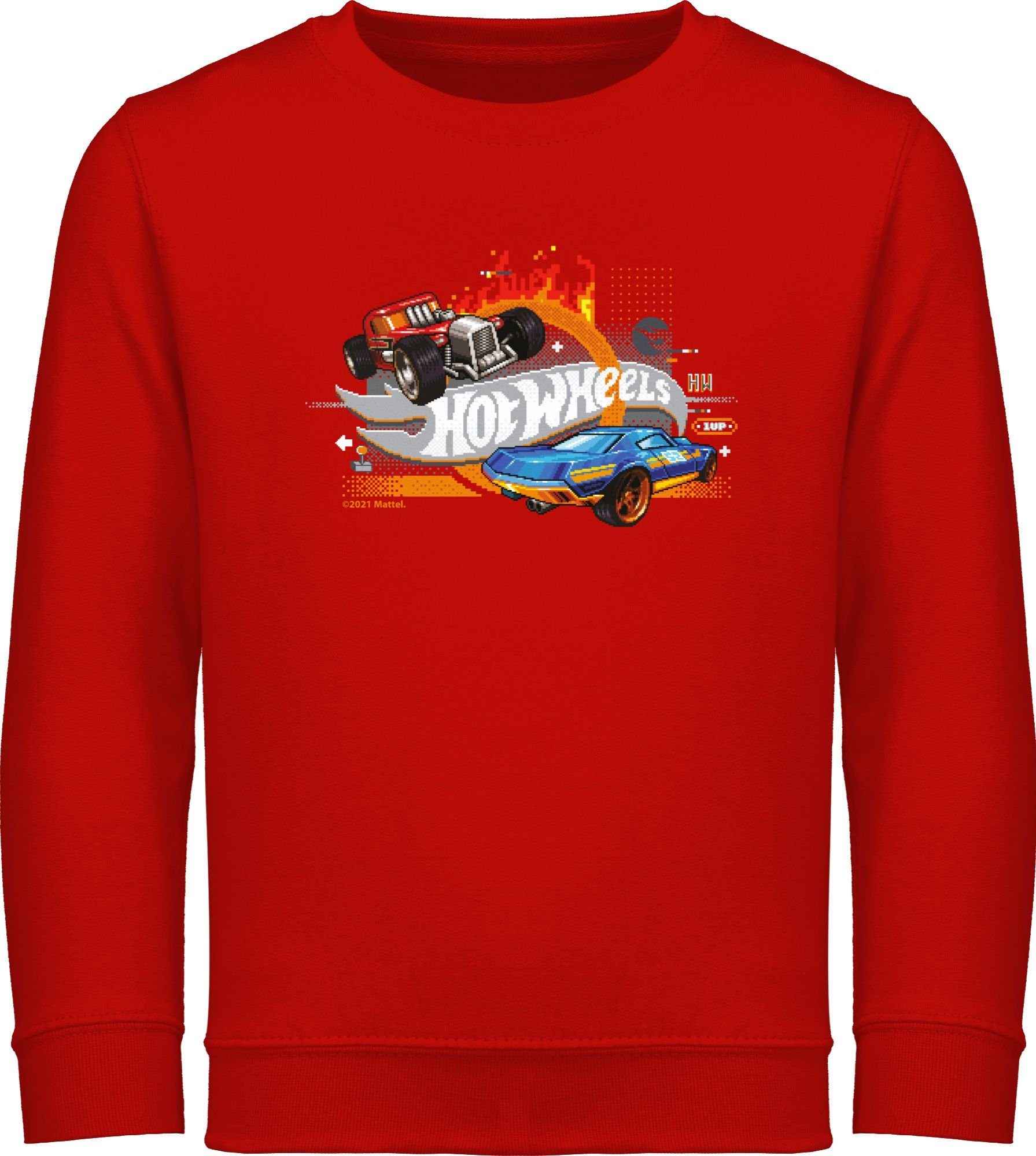 Shirtracer Sweatshirt 8-Bit Logo Hot Wheels Mädchen 3 Rot