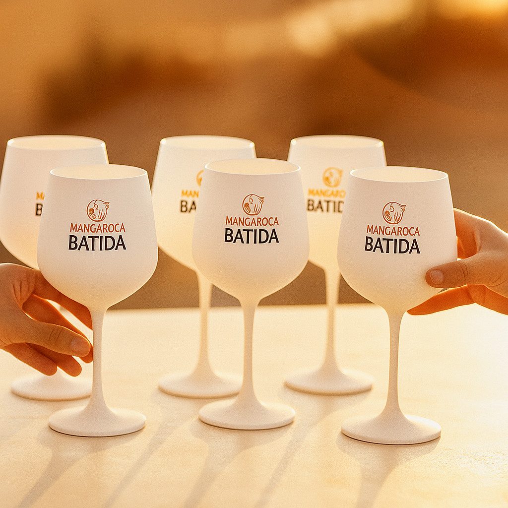 Ballon Gläser-Set Mangaroca Batida 6er Set – Weiße mattierte Cocktailgläser – 6 Stück