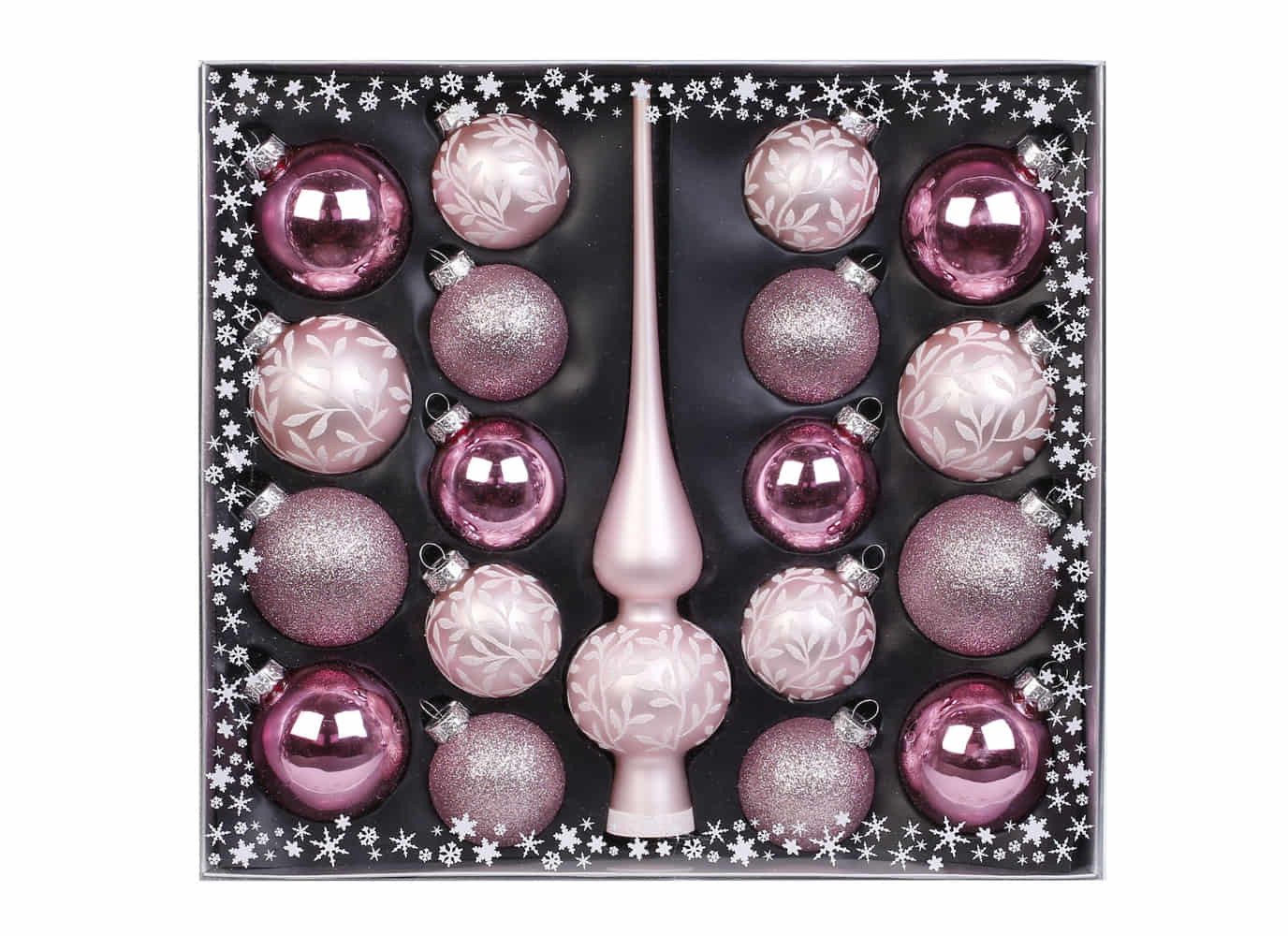 MAGIC by Inge Weihnachtsbaumkugel Kugelsortiment mit Spitze 19 Stk Noble Rose