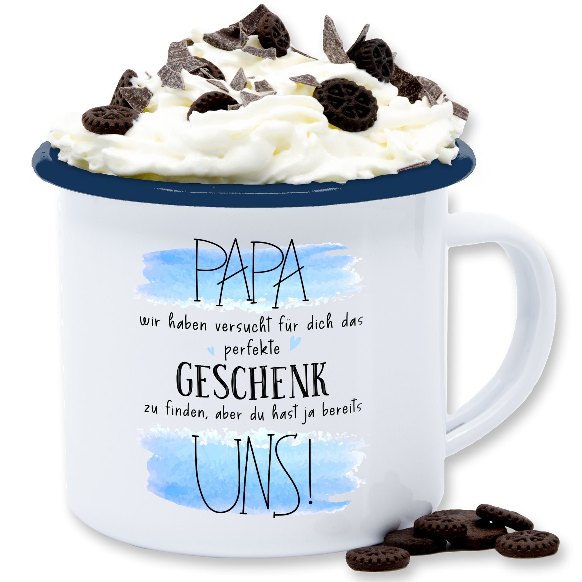 für finden Tasse Geschenk Dich Vatertag Gesche, 1 Weiß zu Papa - Geschenk Shirtracer Blau Stahlblech, das wir versucht haben beste Kaffeetasse