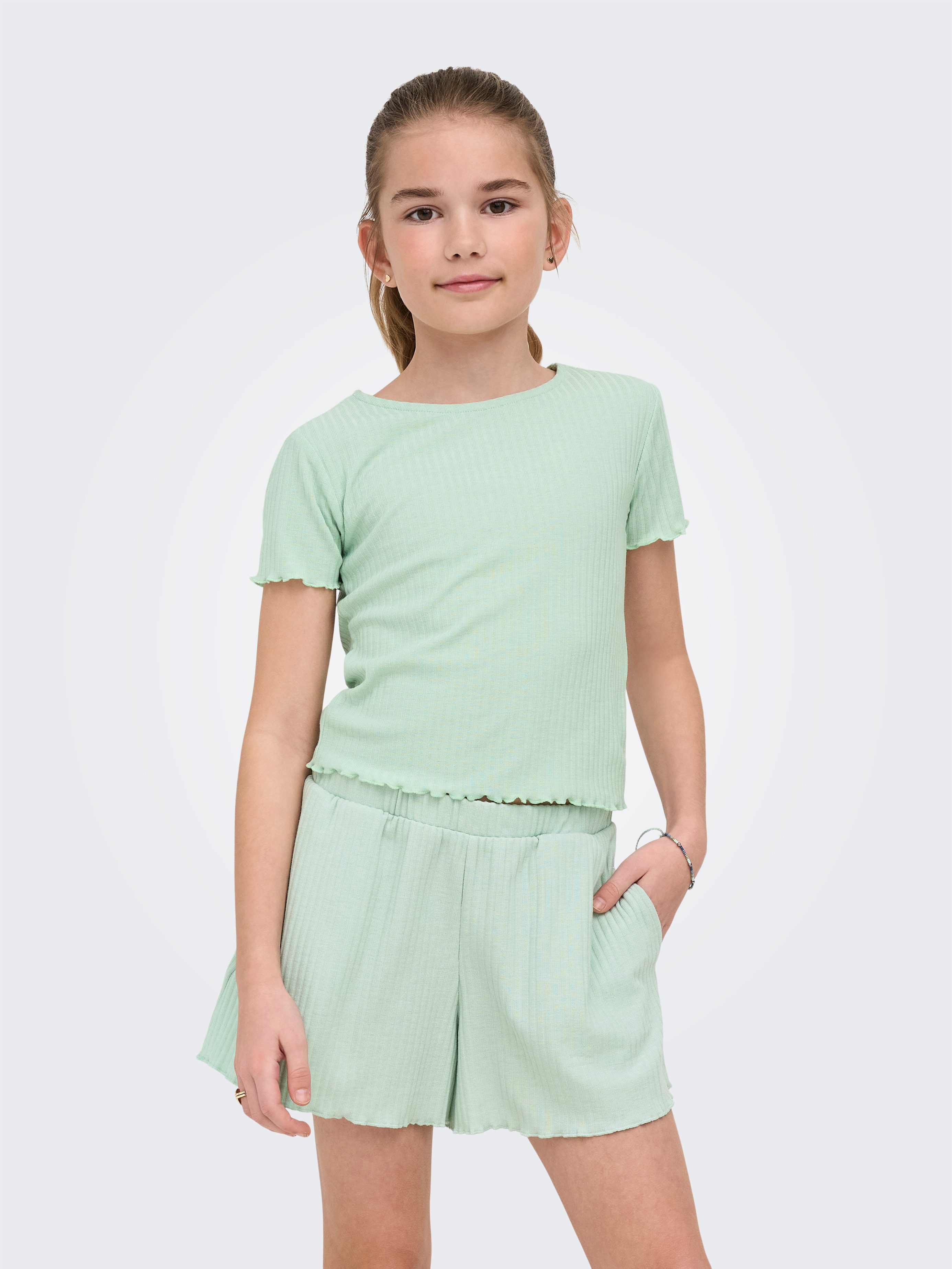 KIDS ONLY T-Shirt KOGNELLA S/S O-NECK TOP NOOS JRS mit süßer Wellenkante