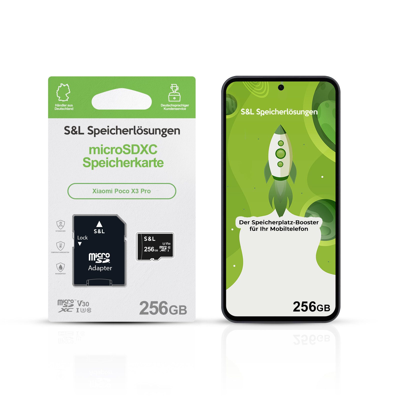 microSD Karte S&L für Xiaomi Poco X3 Pro Speicherkarte