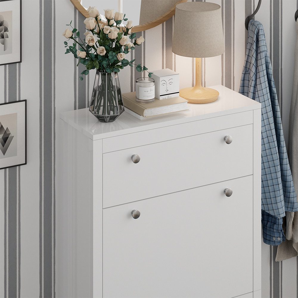 Vicco Schuhschrank Aron, Weiß, 60 x 115 cm günstig online kaufen