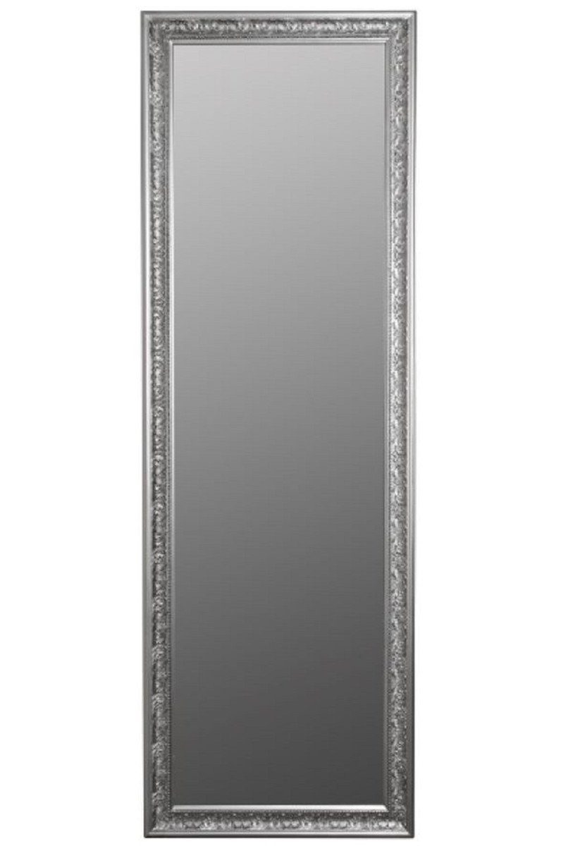 Casa Padrino Barockspiegel Barock Wandspiegel Silber 62 x H. 187 cm - Handgefertigter Spiegel im Barockstil