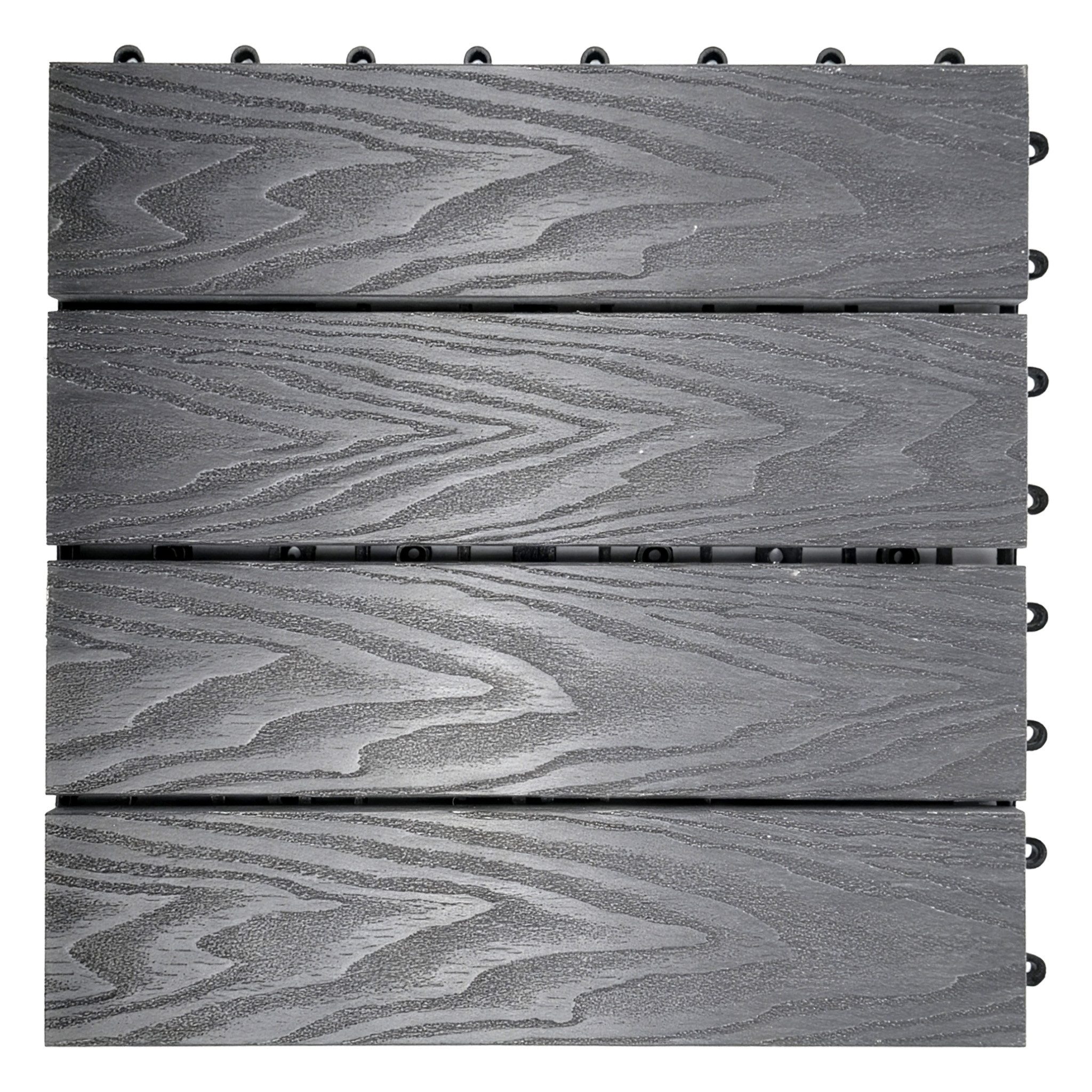 Floordirekt WPC-Fliesen Terrassenfliesen Noble 3D Klickfliesen 30x30 cm Balkon wetterfest, 1 St., Balkon, Terrasse, Garten, Poolumrandung, Wintergarten, Witterungsbeständig, formstabil, UV-resistent