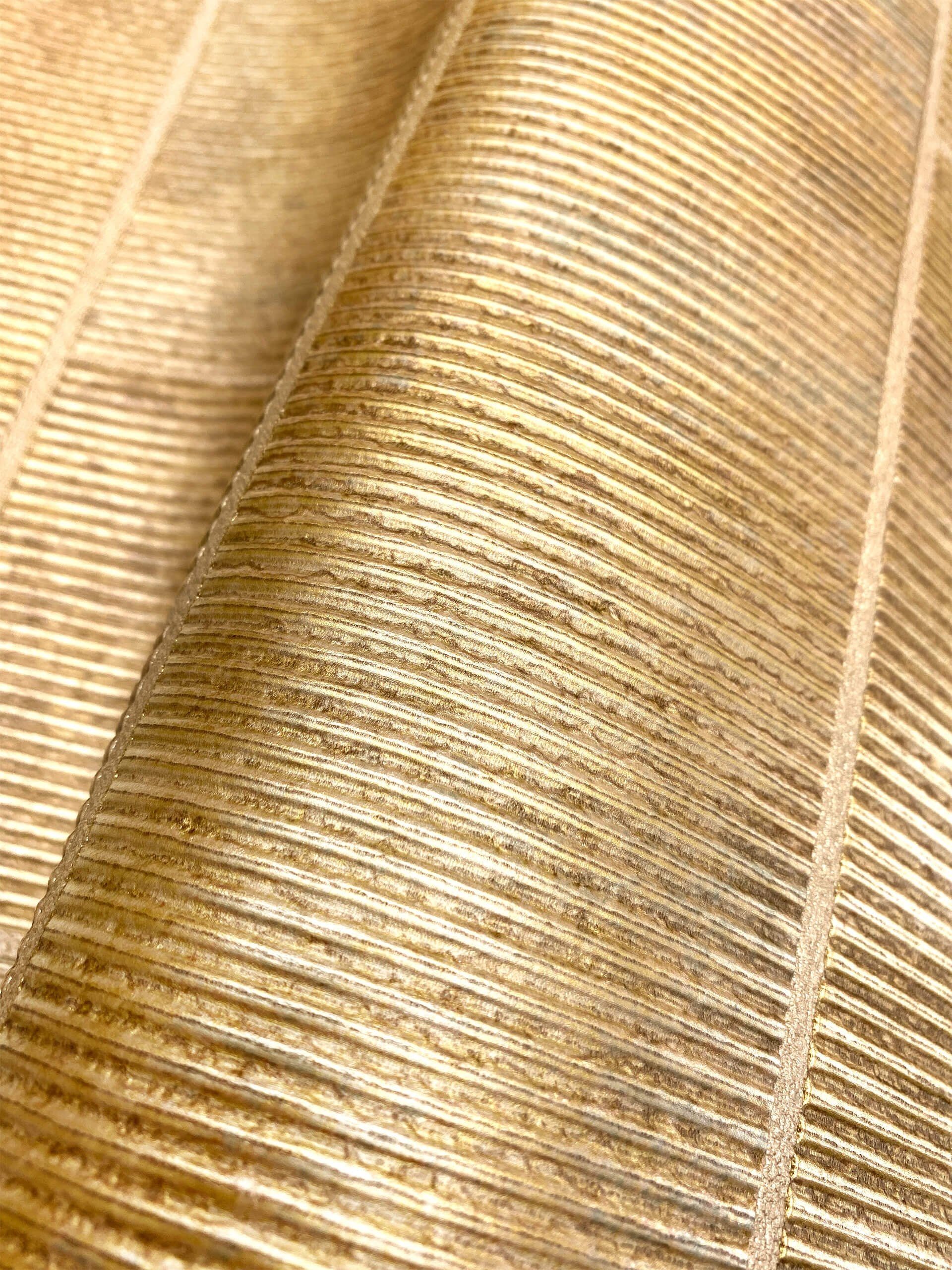 Newroom Vliestapete, Gold Tapete Glamour Leicht Glänzend - 3D-Optik Steintapete Uni Industrial Stein Struktur für Wohnzimmer Schlafzimmer Küche