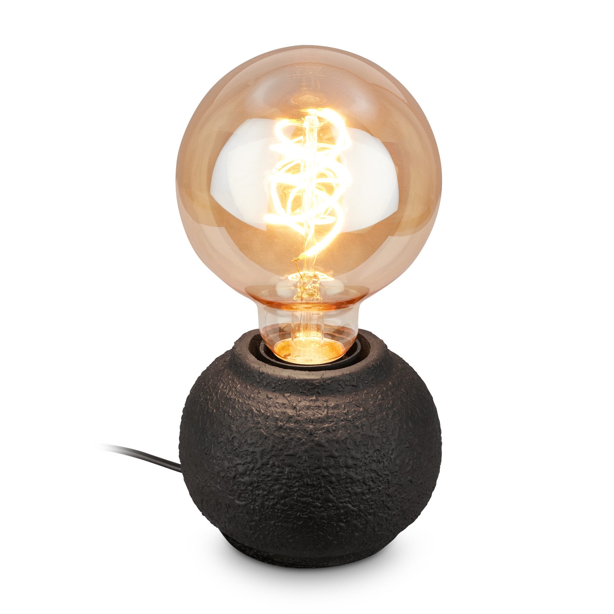 Briloner Leuchten LED Tischleuchte Tischlampe Keramik Kabelschalter für E27 Wohnzimmer Kommode Flur, ohne Leuchtmittel, Abhängig vom Leuchtmittel, 10x8 cm, Wohnzimmer, Schlafzimmer, Büro