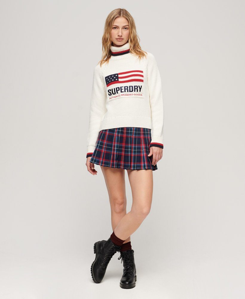 Superdry В'язані светри AMERICANA ROLL NECK KNIT Ecru