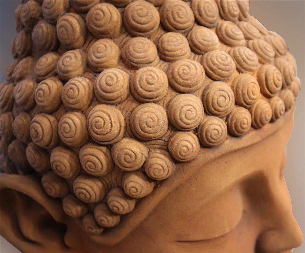 Steelboxx Buddhafigur XL Buddha Kopf 69cm Skulptur Steinoptik Indoor-Outdoor Buddha (1 St), begeistern.