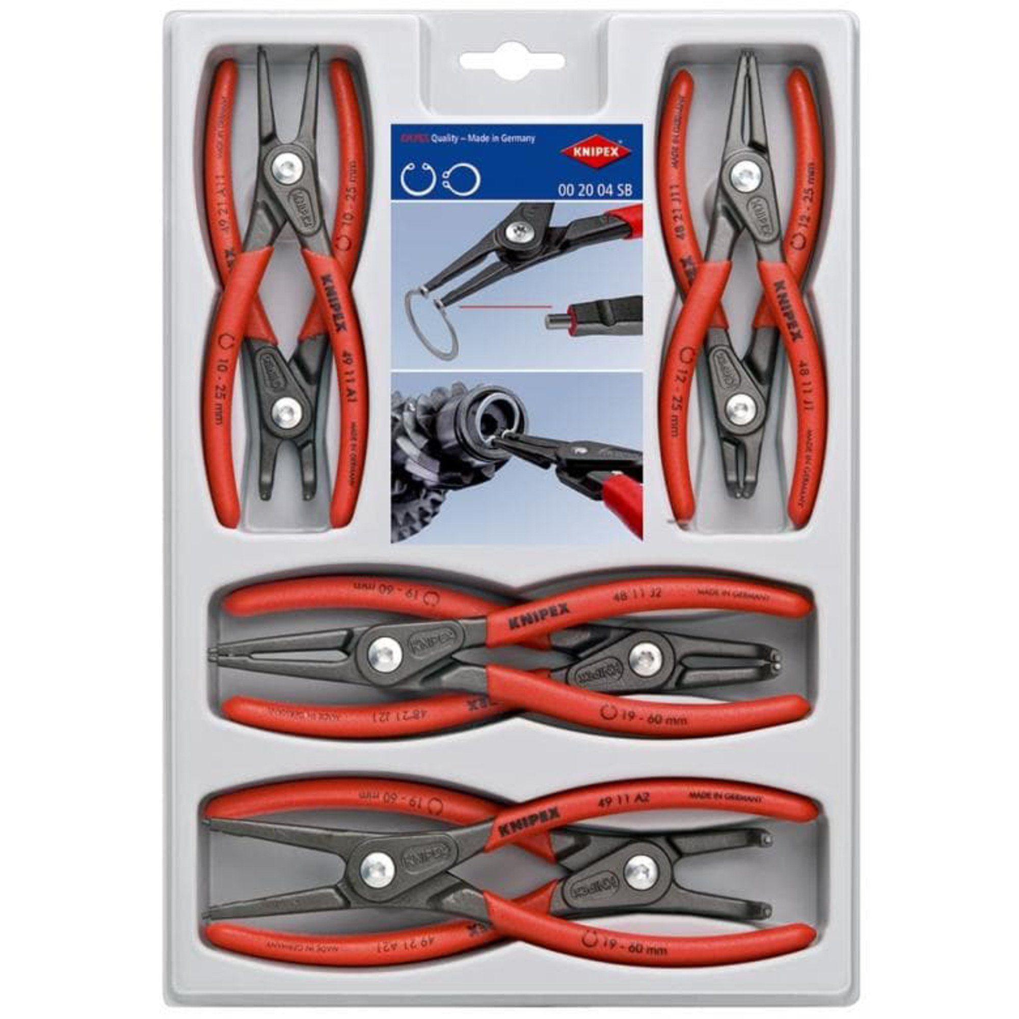 Knipex Greifzange KNIPEX Präzisions-Sicherungsringzangen-Set 00 20