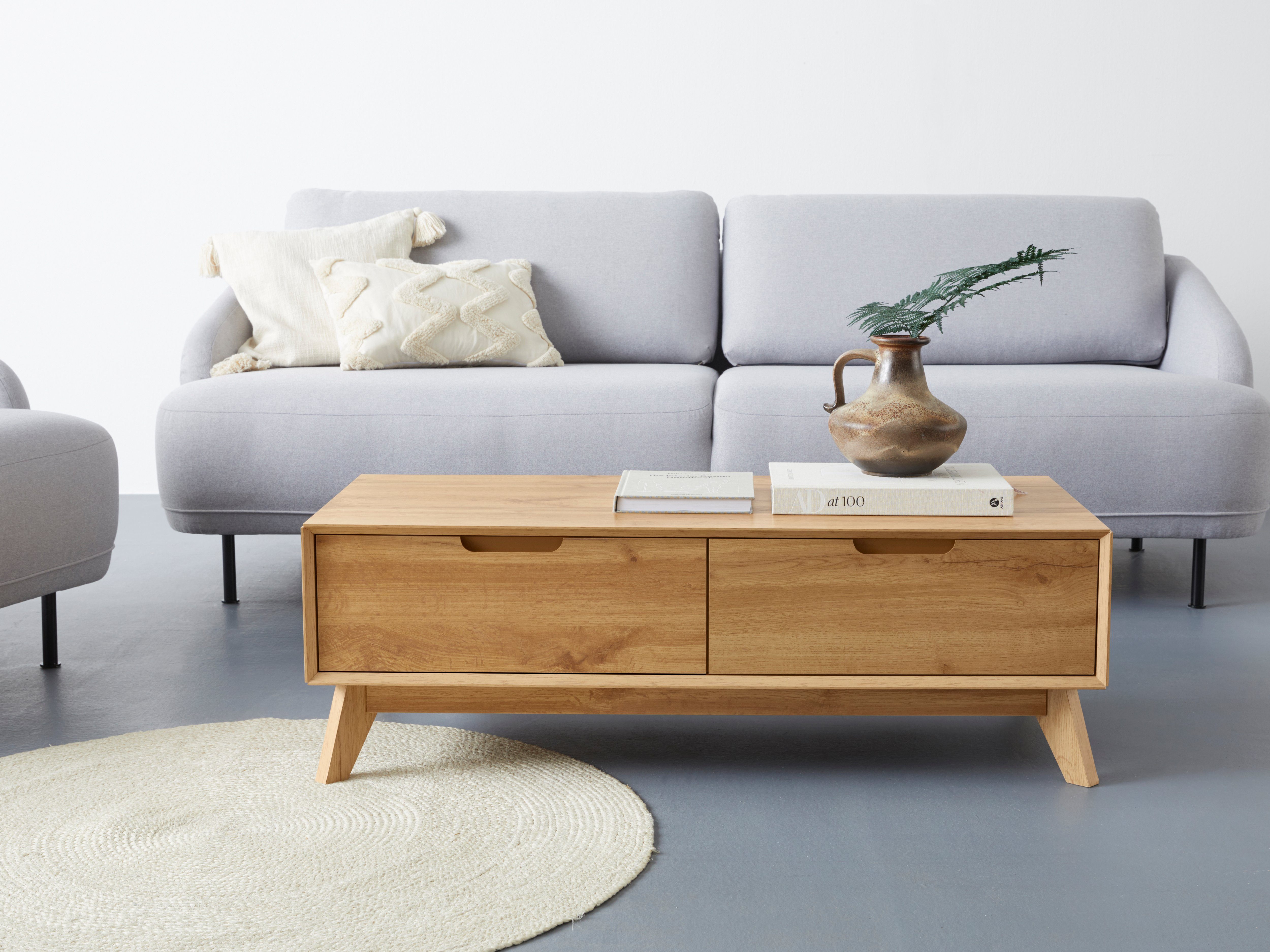 andas Couchtisch Pandrup, mit 2 Schubkasten, in verschiedenen Farben erhält günstig online kaufen