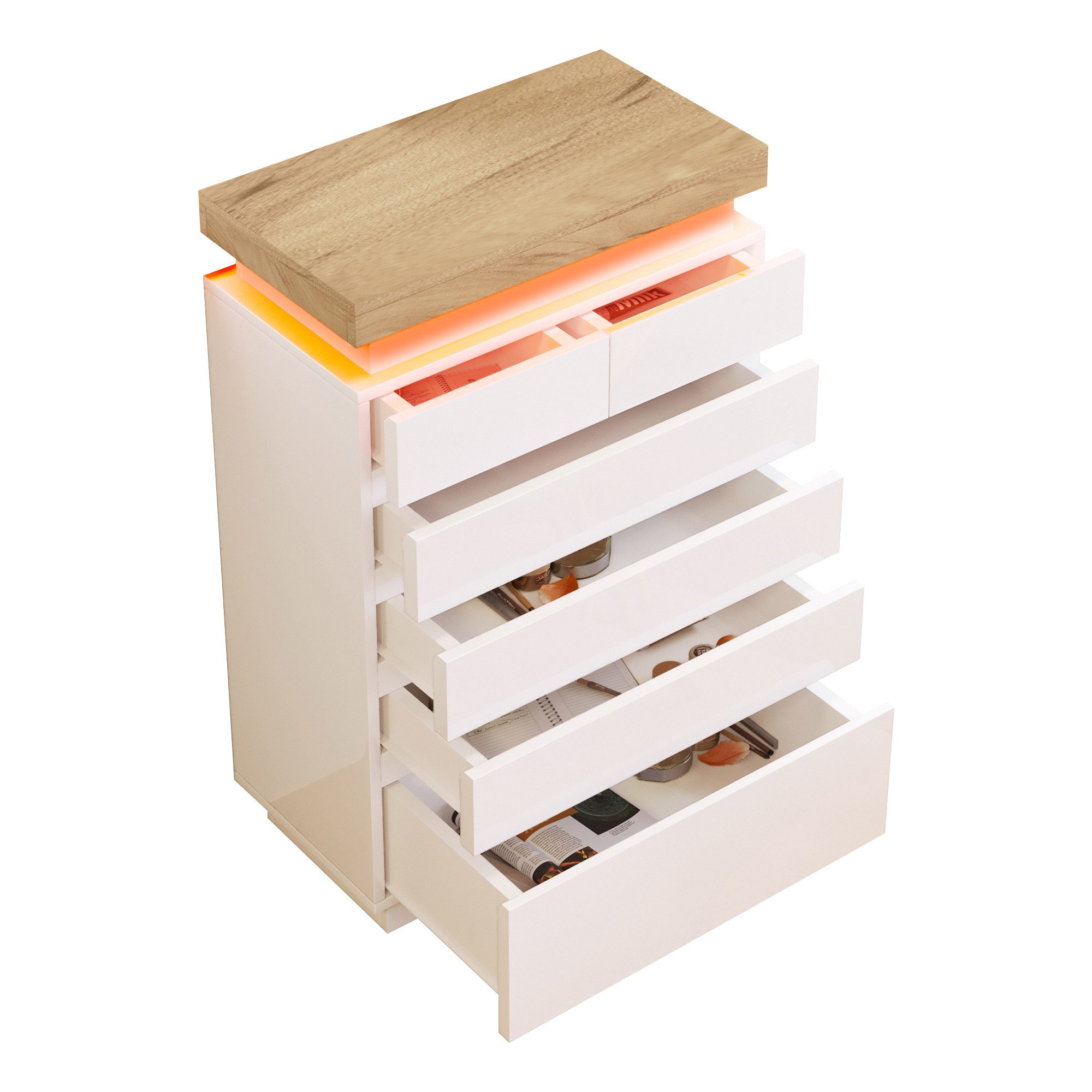 TavilaEcon Sideboard mit Hochglanz & 6 günstig online kaufen