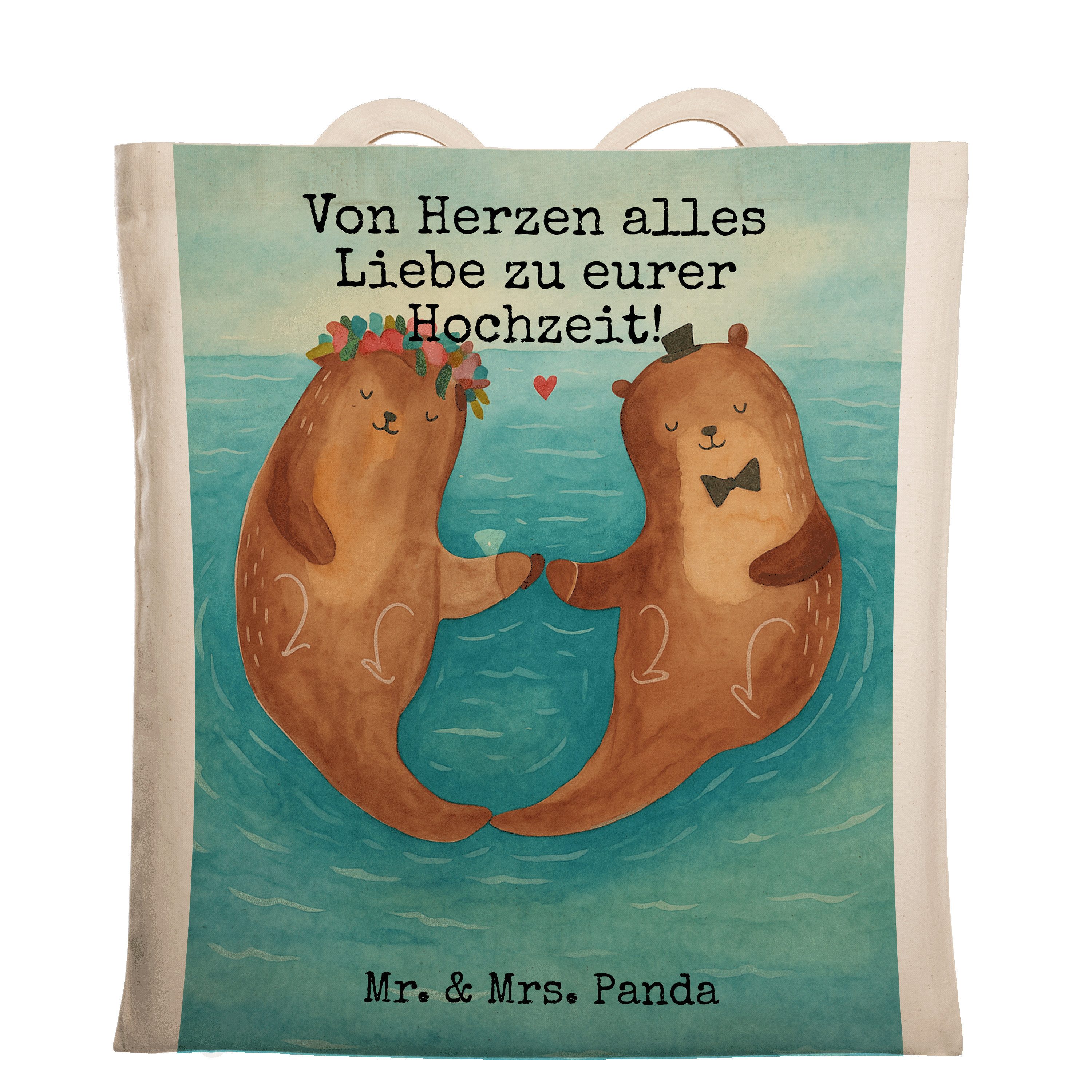 Tragetasche Hochzeit Otter Design, Tote Bag, Weiß, Trauung, Hochzeitstag, Shoppin
