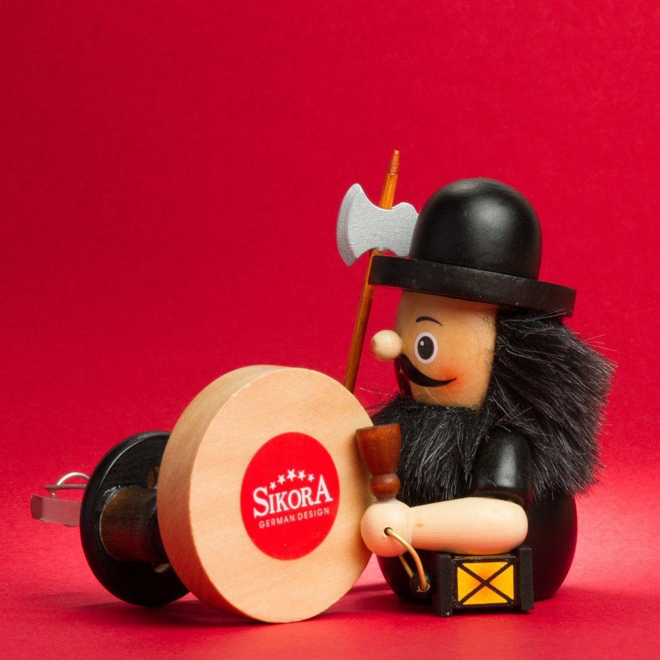 SIKORA Weihnachtsfigur RM-B Räuchermännchen Motive schwarz aus - B03 verschiedene Holz Nachtwächter